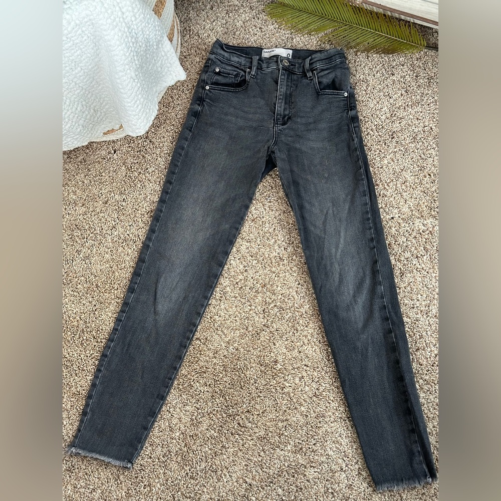 Garage charcoal grey denim high-rise skinny jean size 0
